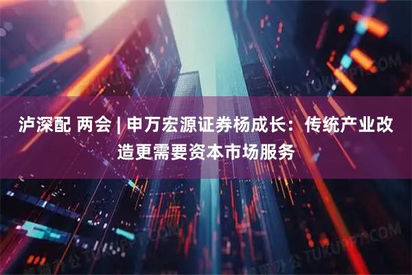 泸深配 两会 | 申万宏源证券杨成长：传统产业改造更需要资本市场服务